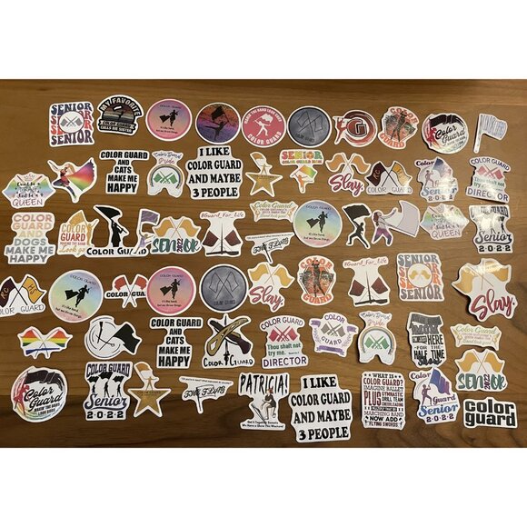 94 PCS Waterproof Vinyl Color Guard Stickers (SKU: 31ST) - Picture 1 of 2